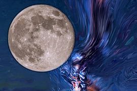 THE MOON SURROUNDED BY ARTIFICIAL INTELLIGENCE by Photoart-Naegele