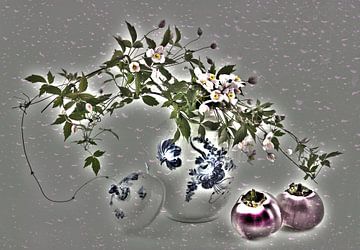 Modern Stilleven Bloemen | Flower still life van Christine Vesters Fotografie