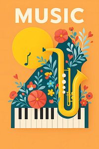 Musikplakat-Illustration, konzeptionell, zeitgenössisch dekorativ s
