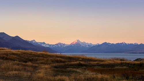 Sunset at Mount Cook in New Zealand
