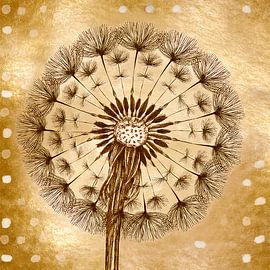 Gold Detail: Dandelion illustration in gold by Studio Pieternel