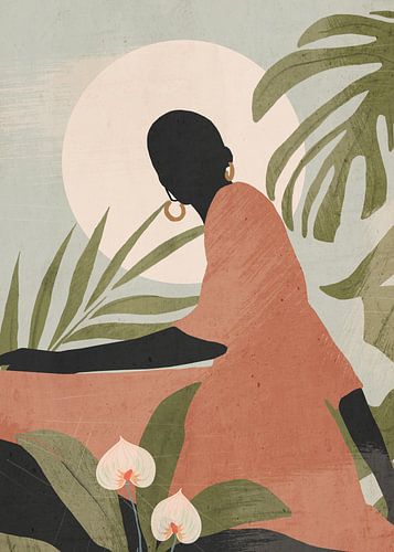 Gelassene, sonnenbeschienene Silhouette