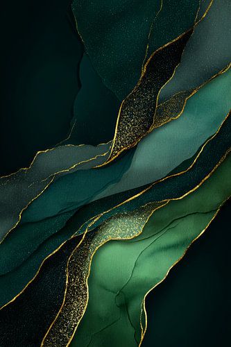Abstract Green Gold Flow in Organic Layers