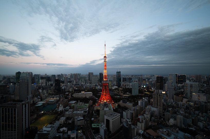 View of Tokyo Tower from Azabudai Hills, Tokyo, Japan by Mirjam Dolstra