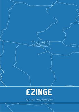 Blaupause | Karte | Ezinge (Groningen) von Rezona