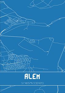 Blauwdruk | Landkaart | Alem (Gelderland) van Rezona