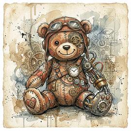 Ours en peluche steampunk
