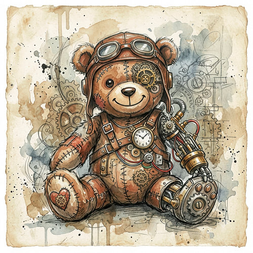 Steampunk-teddybeer