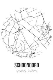 Schoonoord (Drenthe) | Landkaart | Zwart-wit van Stad & Wand