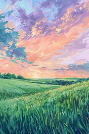 Weidelandschap van Poster Art Shop