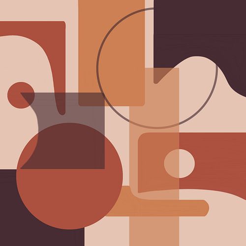 Abstracte vormen warm van Yvon Jonckbloedt