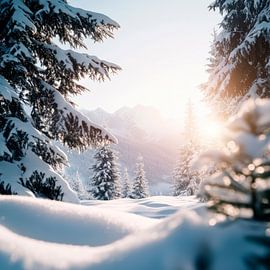 Winter forest sunrise by Poster Art Shop
