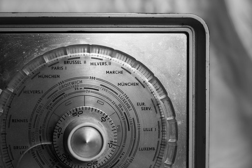 Vintage-Radio in Schwarz und Weiß von Imladris Images