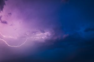 Lightning in the dark night sky