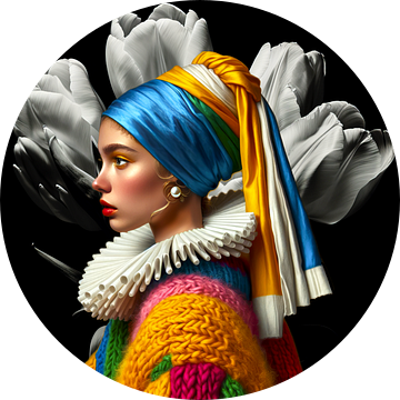 Modern meisje met de parel Johannes Vermeer