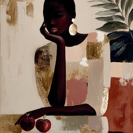 The apples, modern portrait by Carla Van Iersel