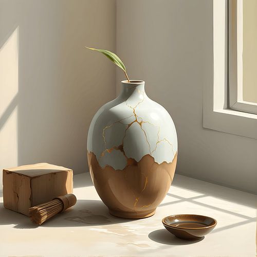 Japandi Kintsugi Stilleven – De Schoonheid van Herstel