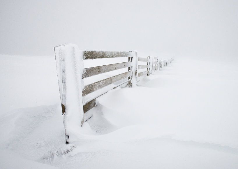 "Ondergesneeuwd hek" in de Vogezen van Kaj Hendriks