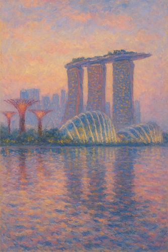 Impressionist Singapore Dusk – Marina Bay Glow