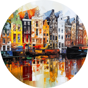 Amsterdamse gracht abstract van ARTEO Schilderijen