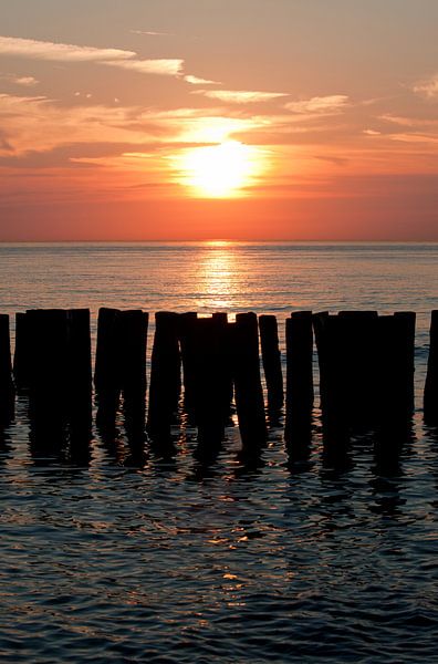 Coucher de soleil sur la plage de Zoutelande par MSP Canvas