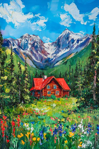 Mountain idyll with house by Poster Art Shop