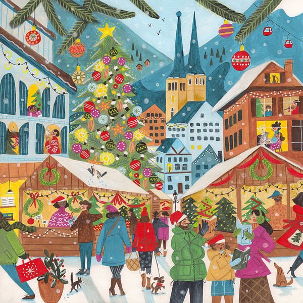 Weihnachtsmarkt im Dorf von Caroline Bonne Müller