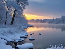 Winter landscape on the Biesbosch 2 by The Photo Artist