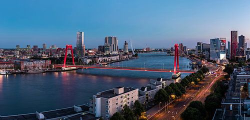 Rotterdam Willemsbrug blue hour