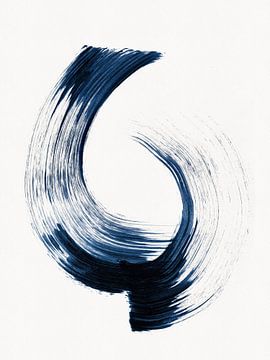 Strokes 17 | Indigo Brushstrokes by Menega Sabidussi