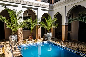 Riad courtyard in Marrakech by Dieter Walther