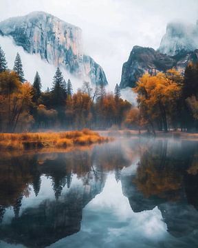 Herfstwandeling Yosemite van fernlichtsicht