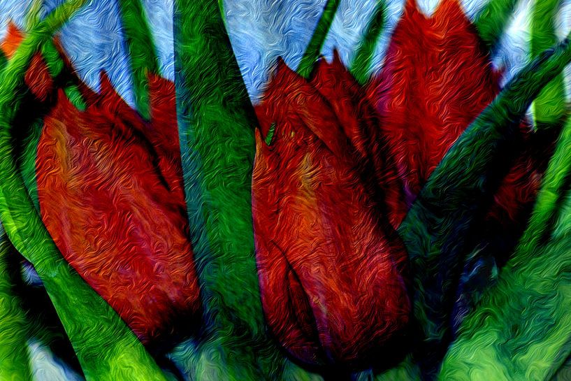 ABSTRACT : FLORA - FLOWERING TULIPS by Photoart-Naegele
