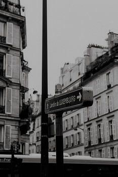 Jardin du Luxembourg, Parijs, Frankrijk. Zwartwit