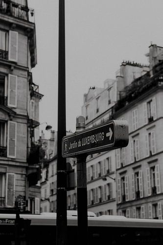 Jardin du Luxembourg, Paris, France. Black and white