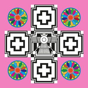 Anunnaki Cross UFO Pink Black & White Multicolor