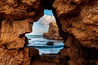 View between rocks