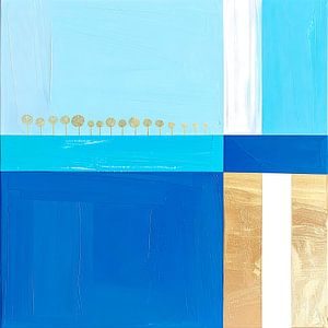 Modern abstrakt: Blau mit Gold