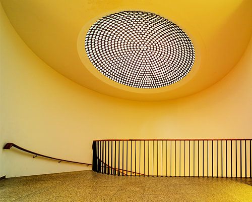 Yellow spiral staircase
