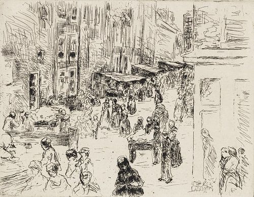 MAX LIEBERMANN, Jodensteeg  in Amsterdam, 1908