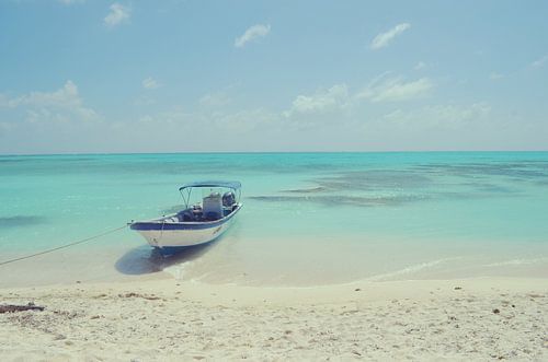 Boat on the shore of paradise