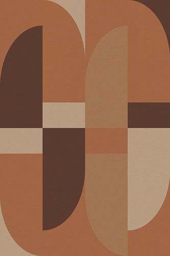 Abstracte geometrische kunst in aards vintage palet