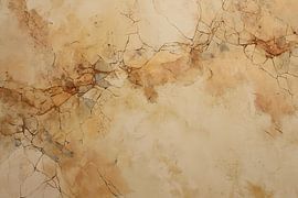 Abstrakte Malerei beige Sandtöne mit Craquelé von Joriali Abstrakte Kunst