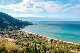 Agios Gordios on Corfu with a view of the sea and its coasts by Leo Schindzielorz