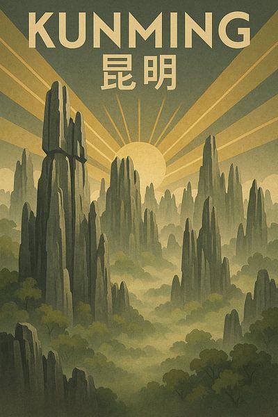 Kunming Stone Forest Majesty – Sunbeams Over Ancient Formations by Travel Shop