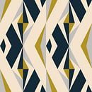 Retro-Geometrie mit Dreiecken im Bauhaus-Stil in Grau, Senfgelb von Dina Dankers Miniaturansicht