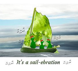 Jeu de mots sur les dériveurs. C'est une fête de la voile. Blague de papa. sur Grüntyers .