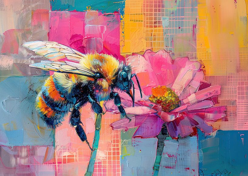 Flowers and bees by Wonderful Art