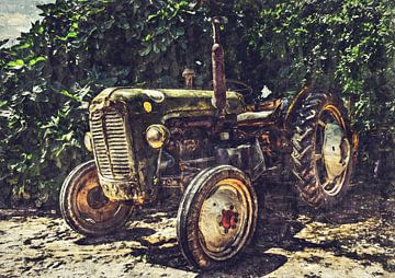 Alter Traktor (Gemälde) von Bert Hooijer