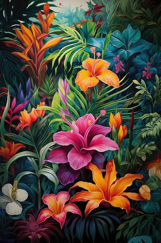 Fond de fleurs tropicales